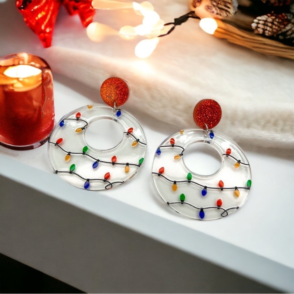 Shine Bright: Christmas Light Bulb Earrings! 🎄✨NWT Holiday Accessories, Jewelry - Picture 3 of 3
